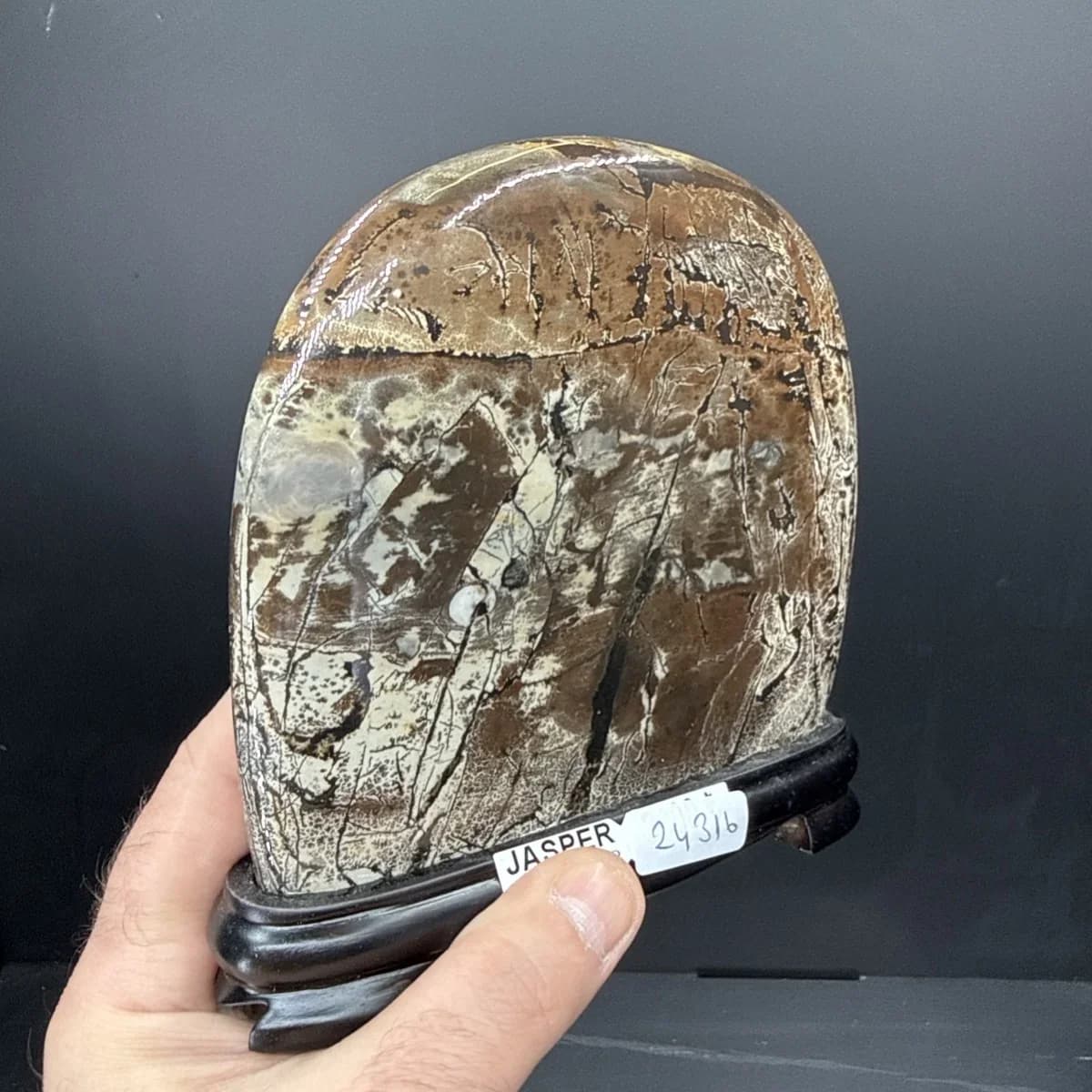 Picture Jasper Obje Ahşap Standlı Orijinal Kristal Detay Görseli 2