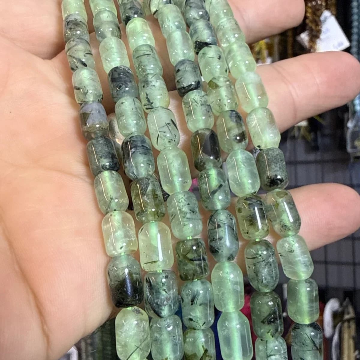 Prehnite Kapsül Dizi 6x9 mm - Orijinal Şifalı Kristal - Görsel 1
