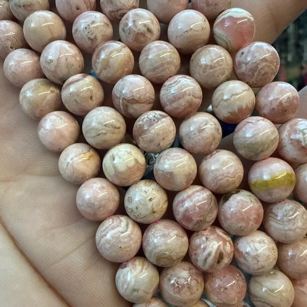Rodokrozit A+ Dizi 8 mm - Orijinal Doğal Taş ve Şifa Kristali Görsel 1