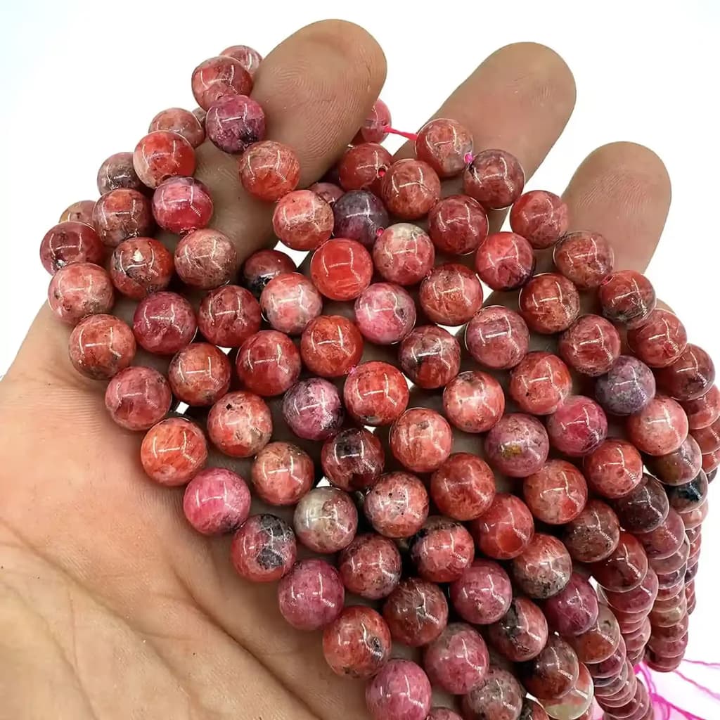 Rodonit Dizi 8mm - Orijinal Doğal Taş ve Şifa Kristali Görsel 1