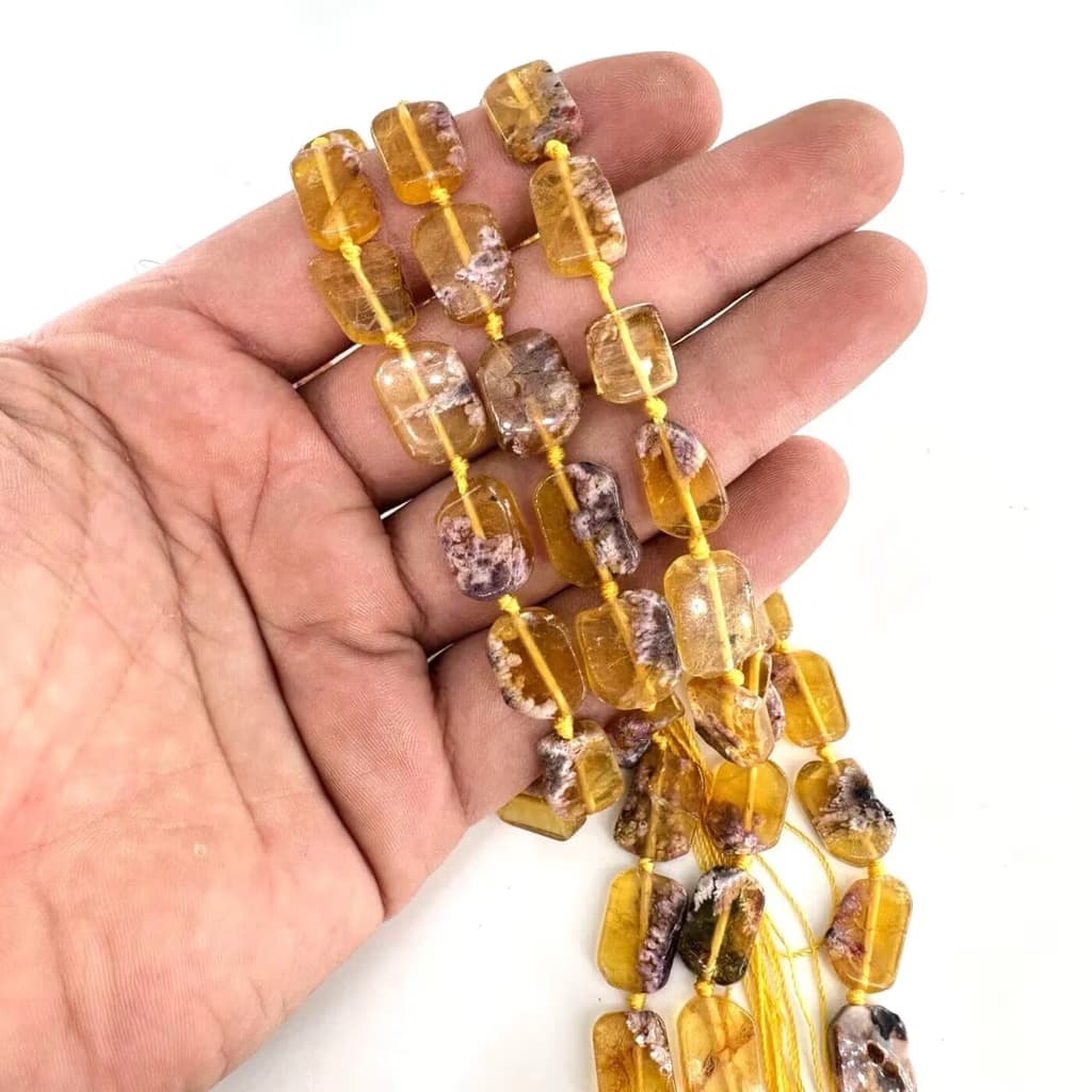 Sarı Florit Dizi 15x12x5mm - Orijinal Doğal Taş ve Şifa Kristali Görsel 1