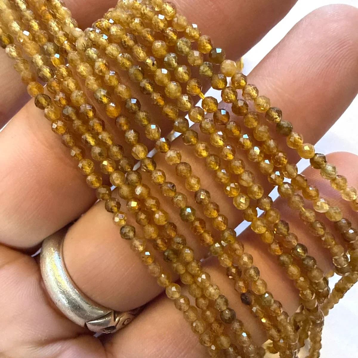 Sarı Turmalin Dizi Faset 2 mm
