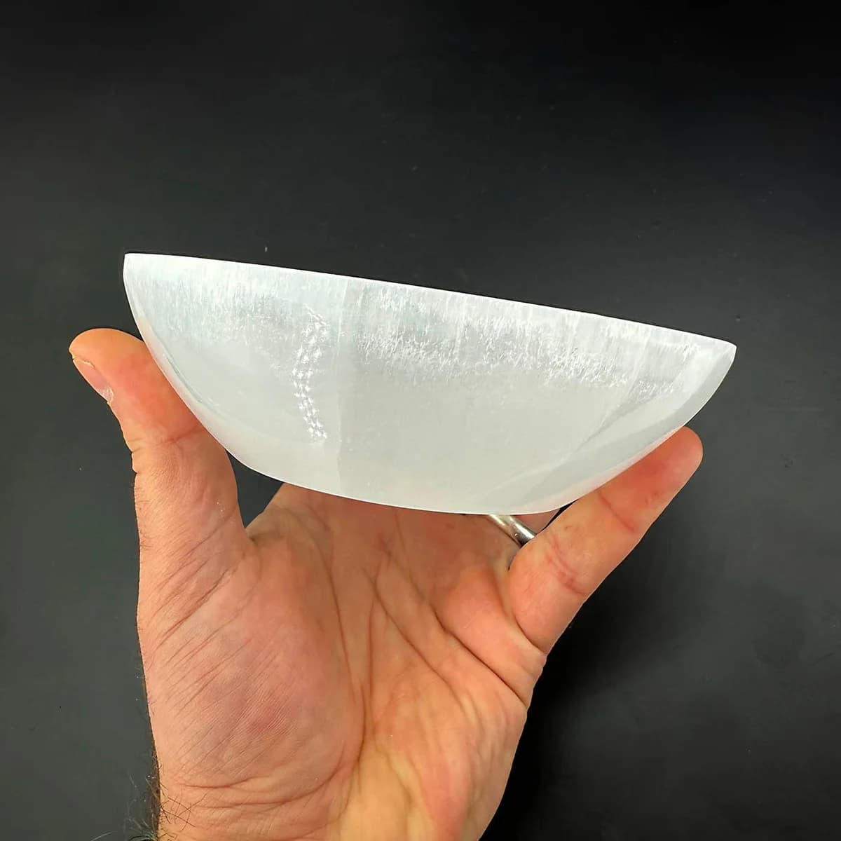 Selenit Kase 12cm Orijinal Kristal Detay Görseli 2