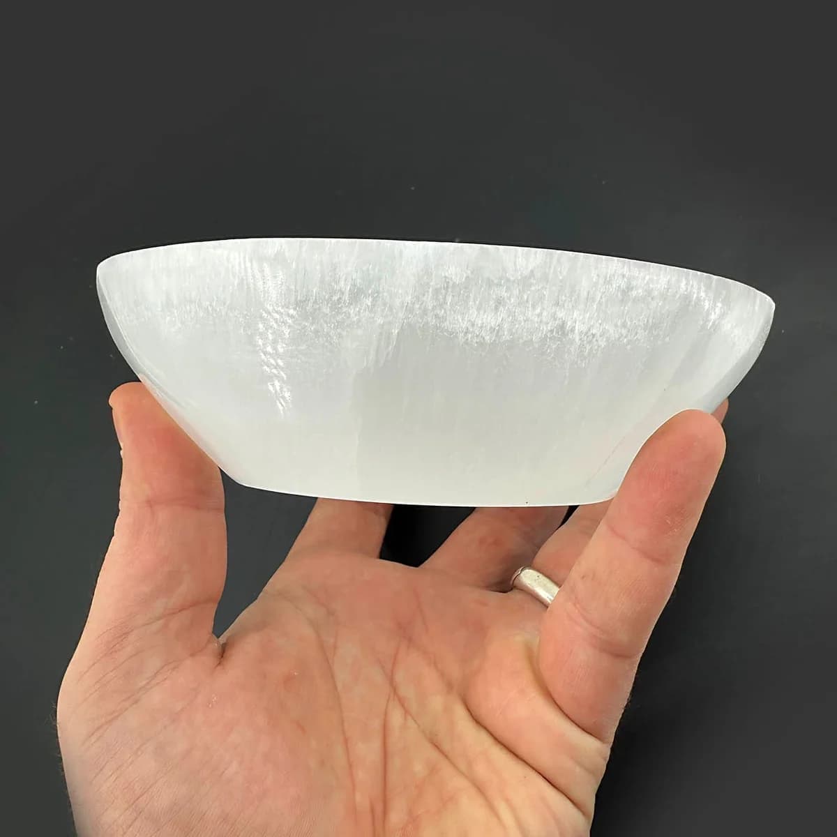 Selenit Kase 15cm Orijinal Kristal Detay Görseli 2