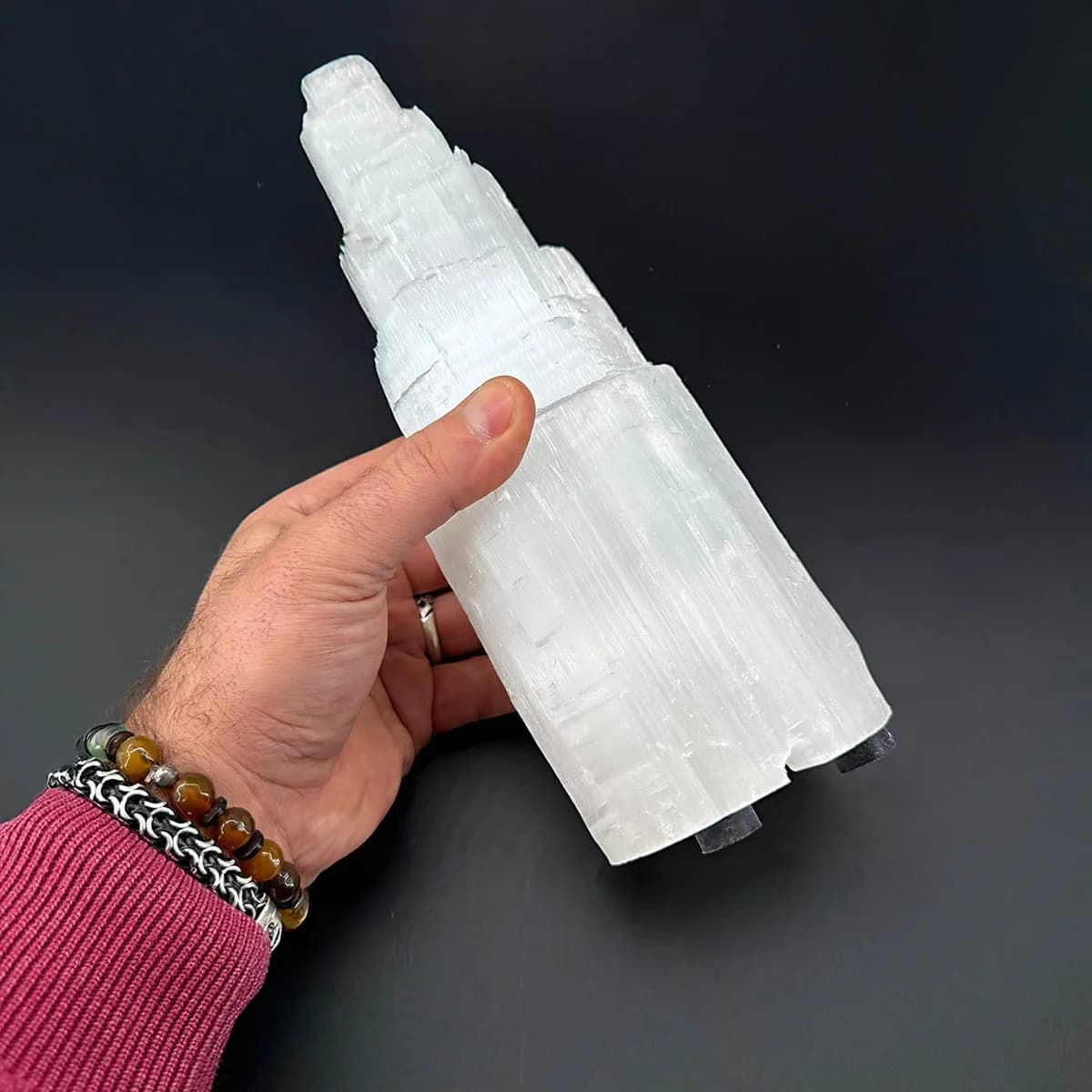 Selenit Lamba Büyük 25cm Orijinal Kristal Detay Görseli 2