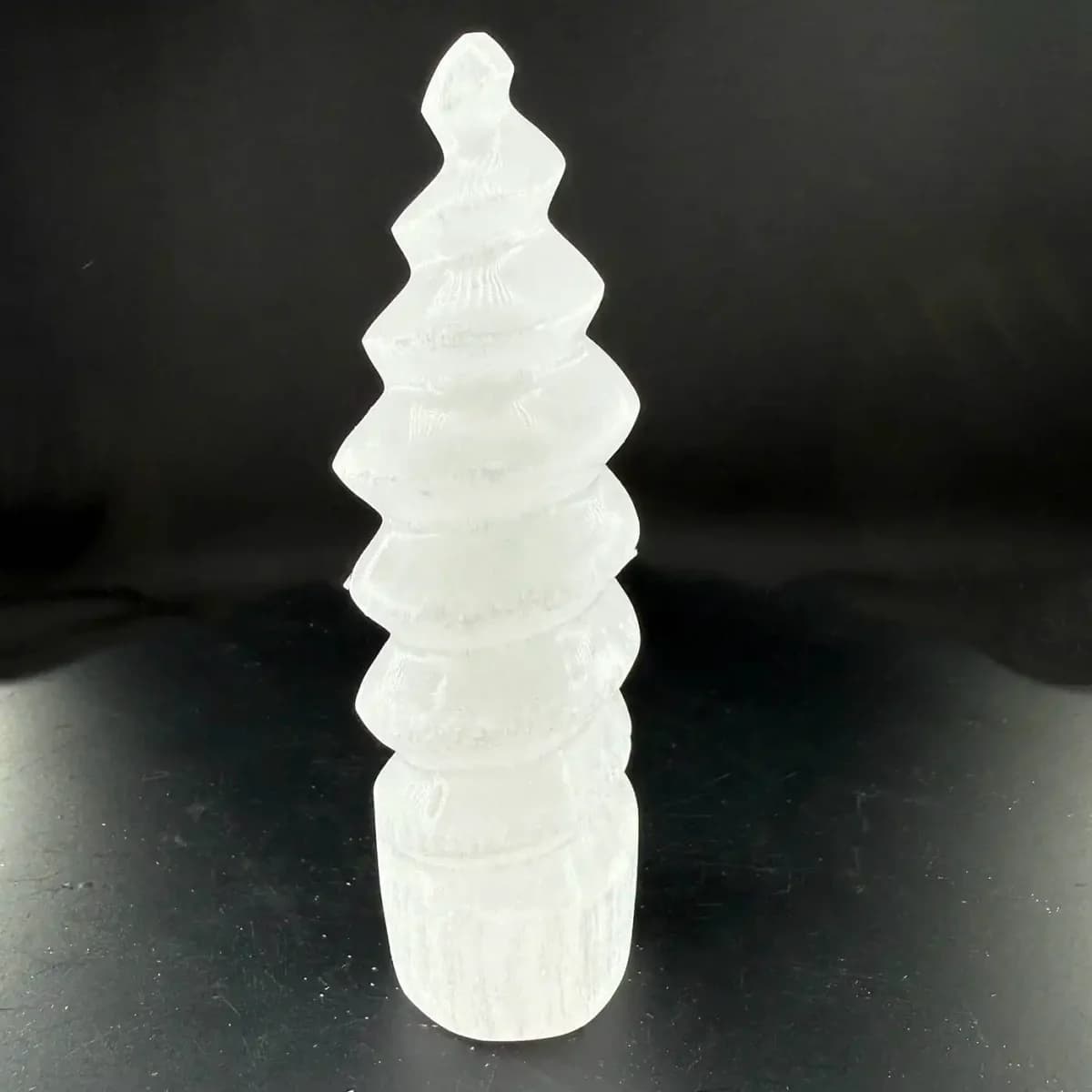 Selenit Spiral Obje M Boy - Orijinal Şifalı Kristal - Görsel 1