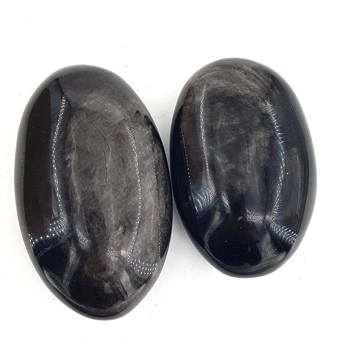 Silver Obsidyen Spa Taşı - Orijinal Şifalı Kristal - Görsel 1