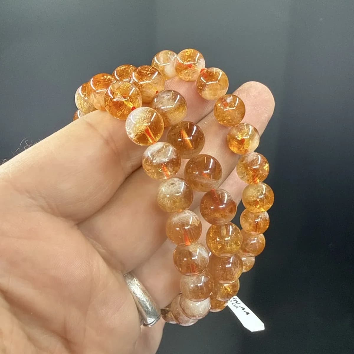 Sitrin Bileklik 10 mm AAA - Orijinal Şifalı Kristal - Görsel 2