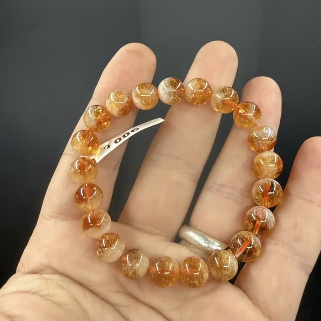 Sitrin Bileklik 10 mm AAA - Orijinal Doğal Taş ve Şifa Kristali Görsel 1