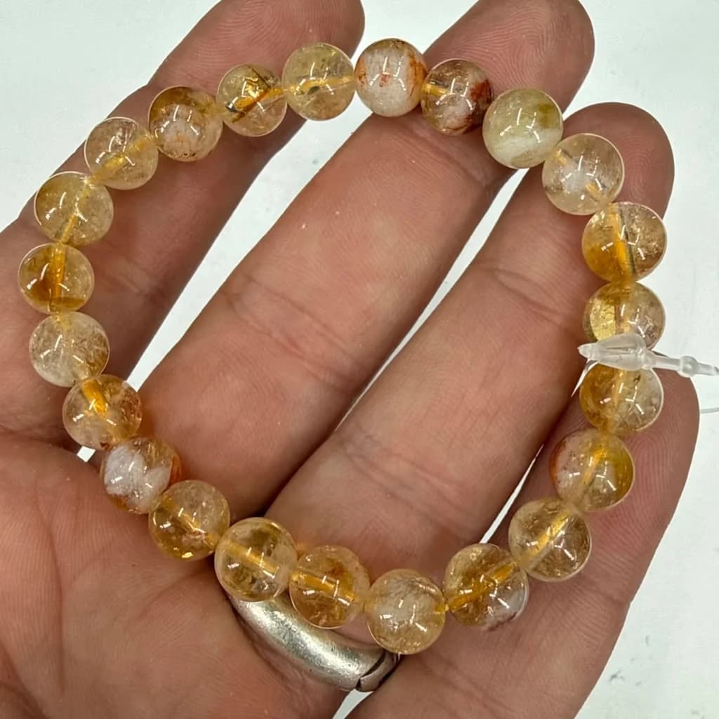 Sitrin Bileklik 8mm - Orijinal Doğal Taş ve Şifa Kristali Görsel 1