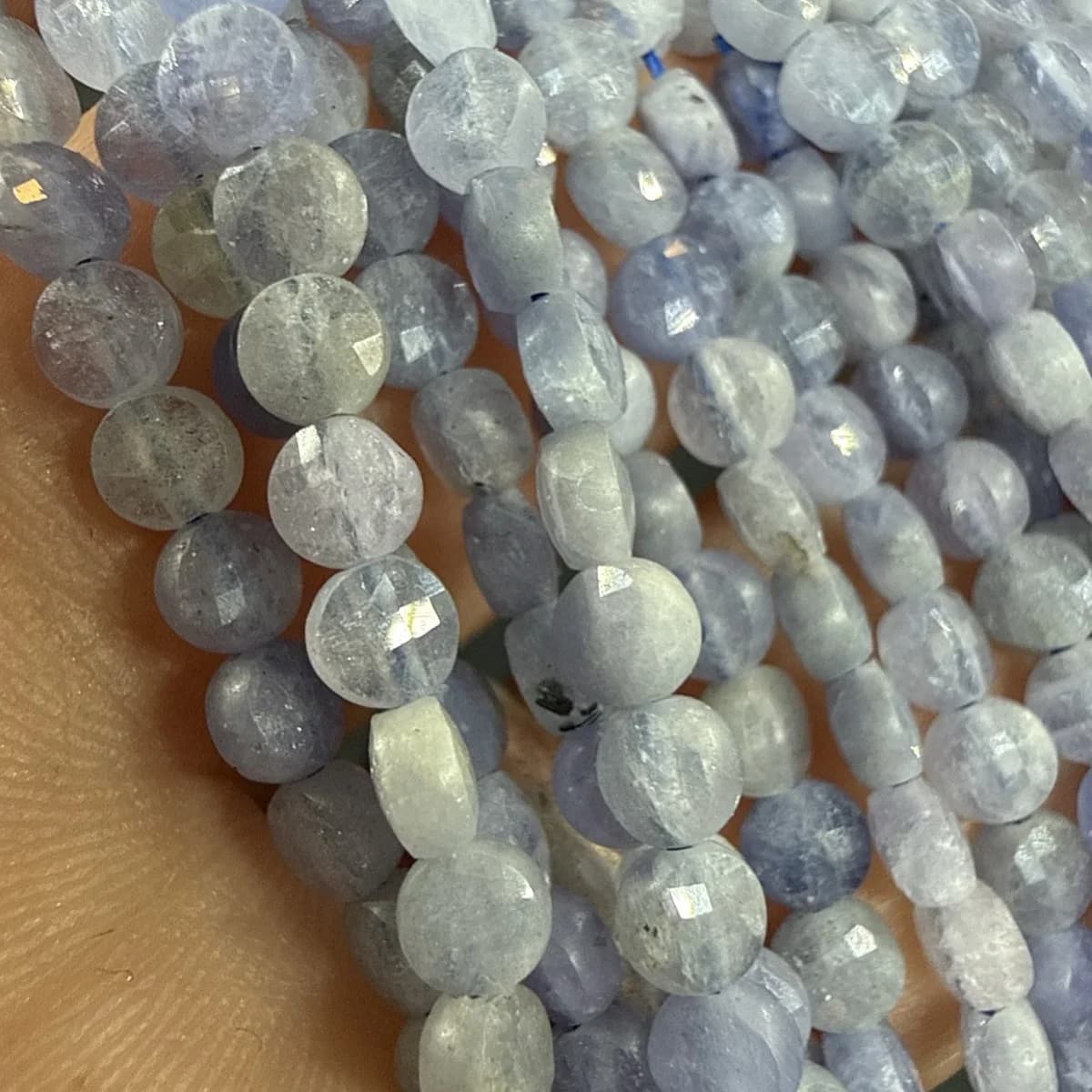 Tanzanit Petek Dizi 4 mm - Orijinal Şifalı Kristal - Görsel 2