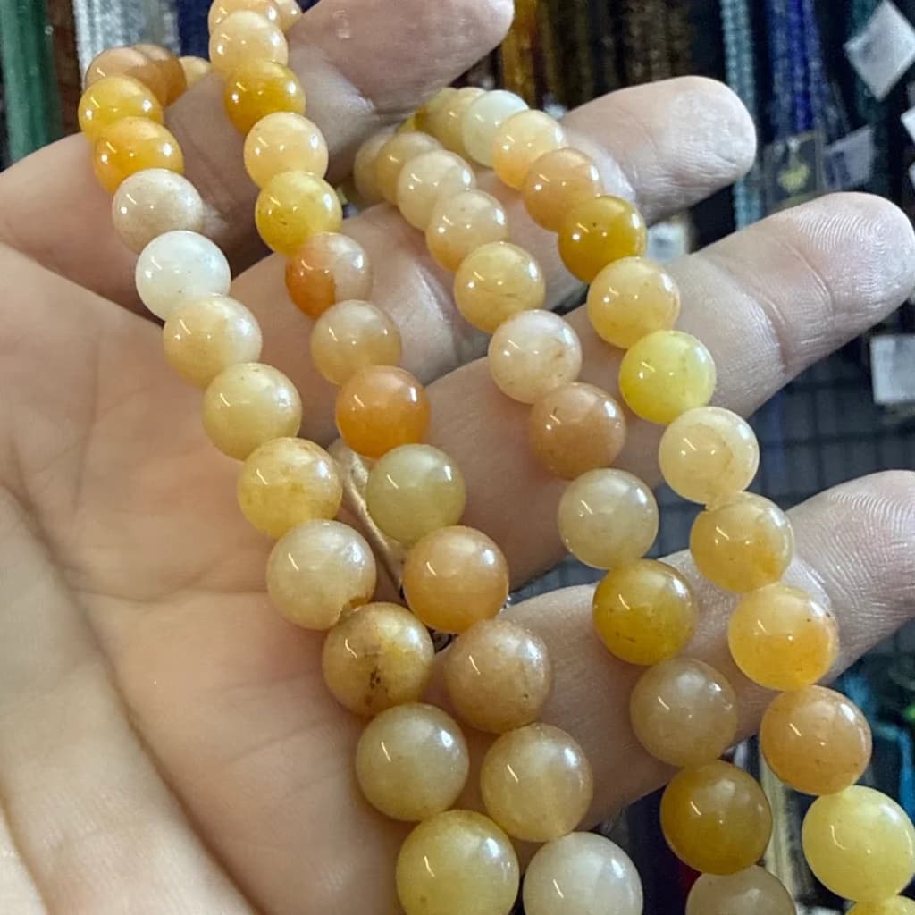 Turuncu Aventurin 8 mm - Orijinal Doğal Taş ve Şifa Kristali Görsel 1