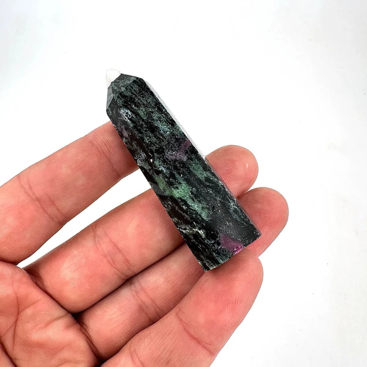 Yakutlu Zoisit Obelisk - Orijinal Şifalı Kristal - Görsel 1