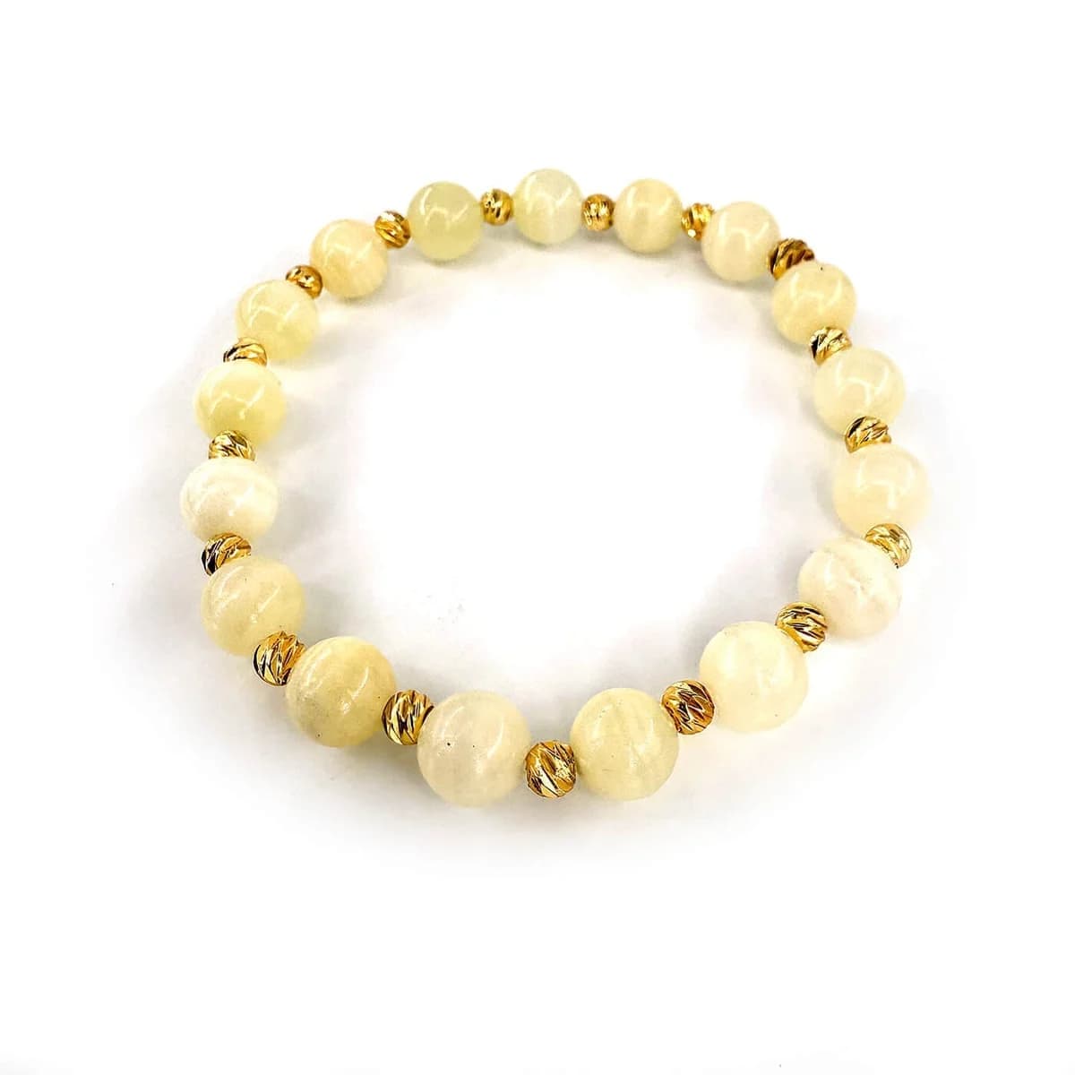 Yeşil Kalsit Bileklik 8mm Gold - Orijinal Şifalı Kristal - Görsel 1