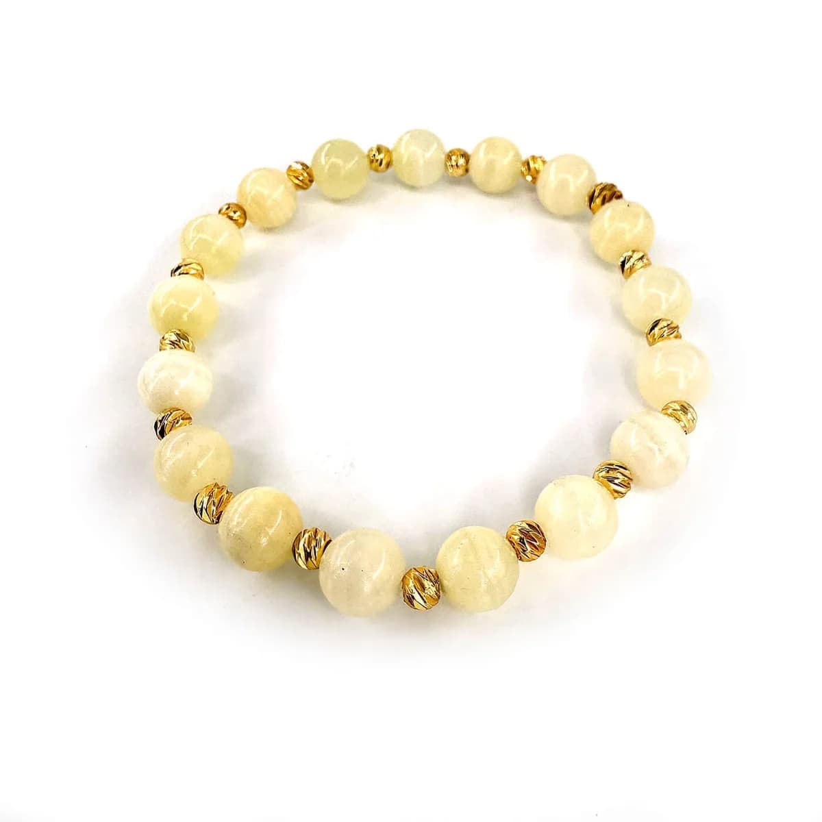 Yeşil Kalsit Bileklik 8mm Gold