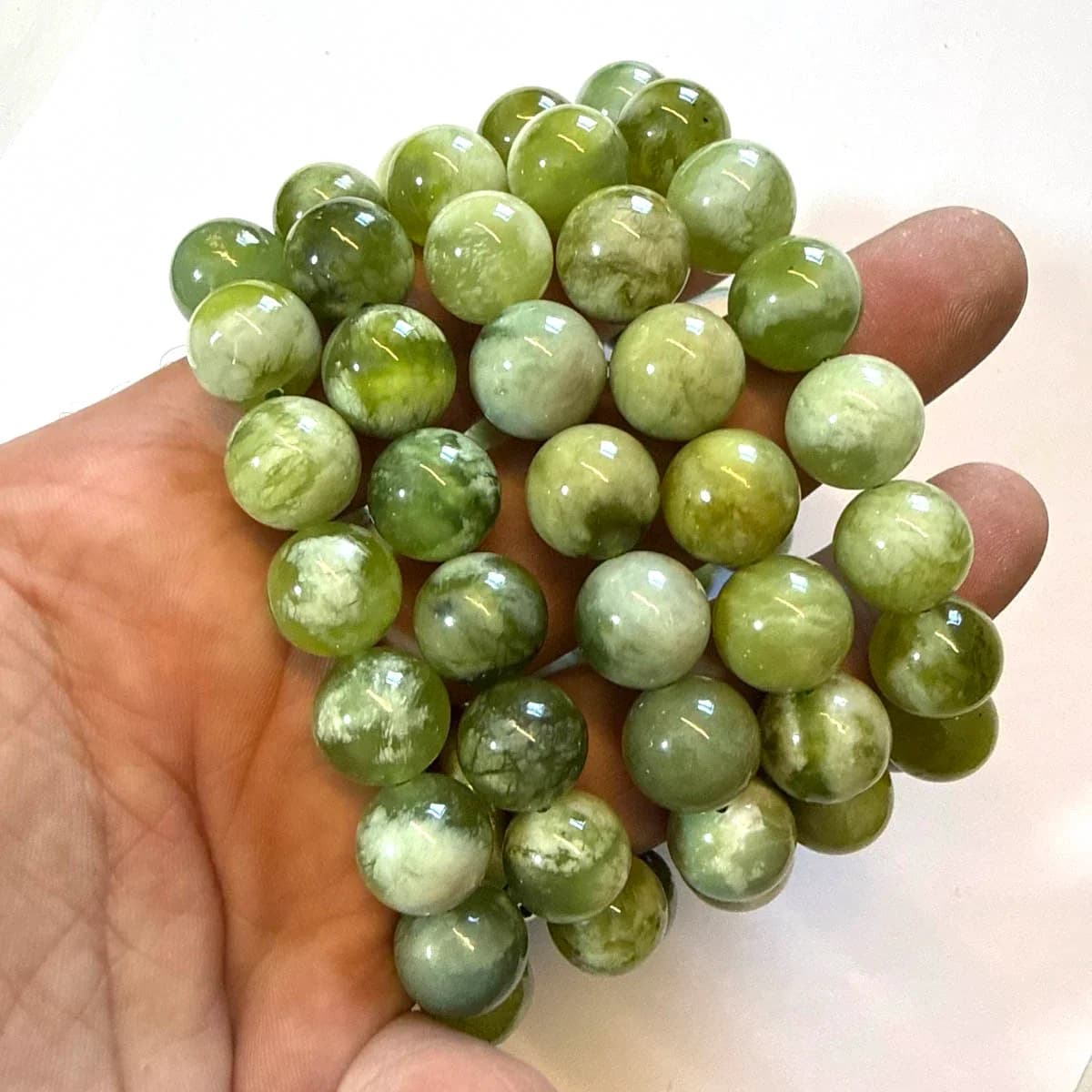 Yeşim Bileklik AAA 12 mm - Orijinal Şifalı Kristal - Görsel 1