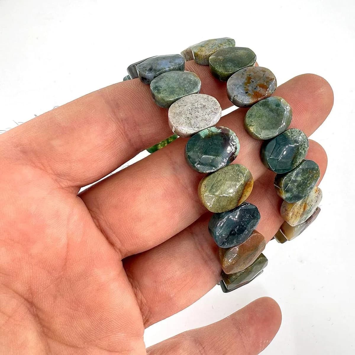 Yosunlu Akik (Moss Agate) Bileklik Rolex Orijinal Kristal Detay Görseli 2