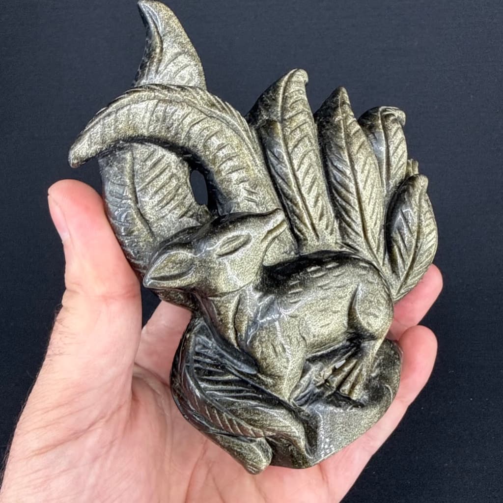 Ceylan Gold Obsidiyen Obje İncele ve Satın Al Ceylan Gold Obsidiyen Obje - Orijinal Doğal Taş ve Şifa Kristali Görsel 1