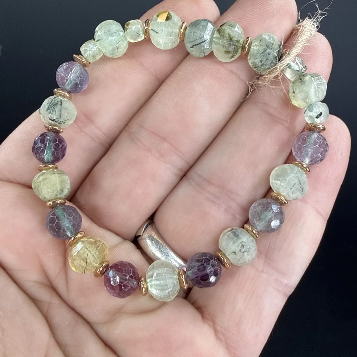 Florit / Prehnite Faset Bileklik 8mm *