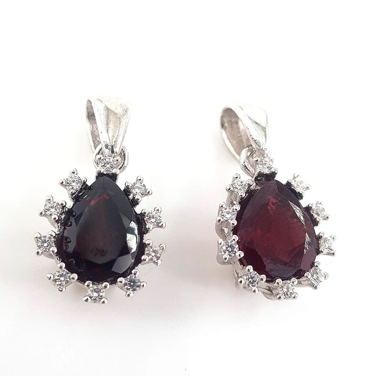 Garnet (Lal) Kolye Ucu (Gümüş)