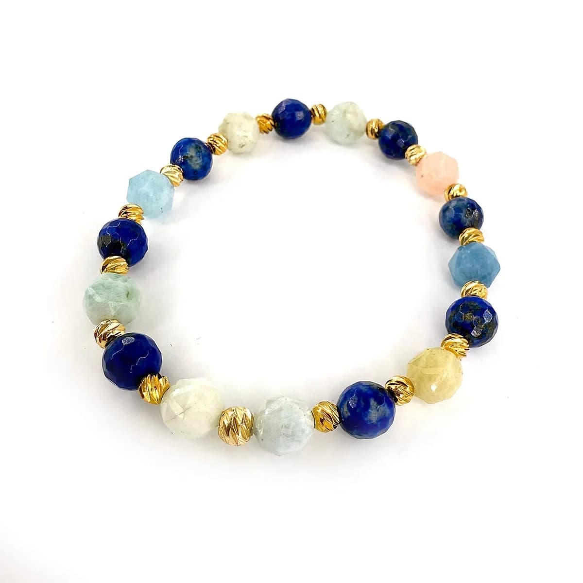 Lapis Lazuli / Morganit Faset 8mm