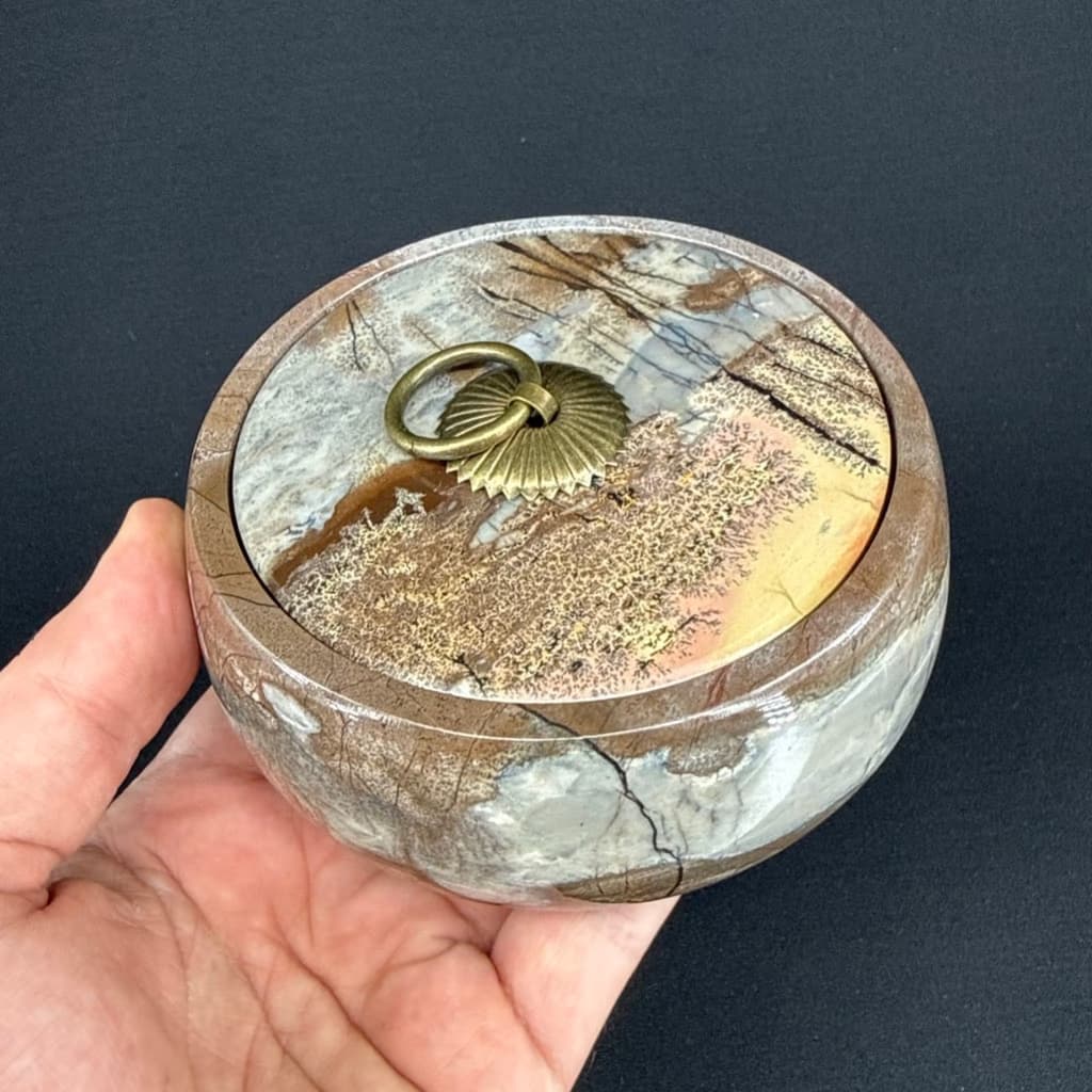 Picture Jasper Mücevher Kutusu İncele ve Satın Al Picture Jasper Mücevher Kutusu - Orijinal Doğal Taş ve Şifa Kristali Görsel 1