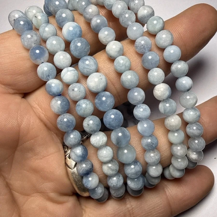 Akuamarin Bileklik 6 mm İncele ve Satın Al Akuamarin Bileklik 6 mm - Orijinal Doğal Taş ve Şifa Kristali Görsel 1