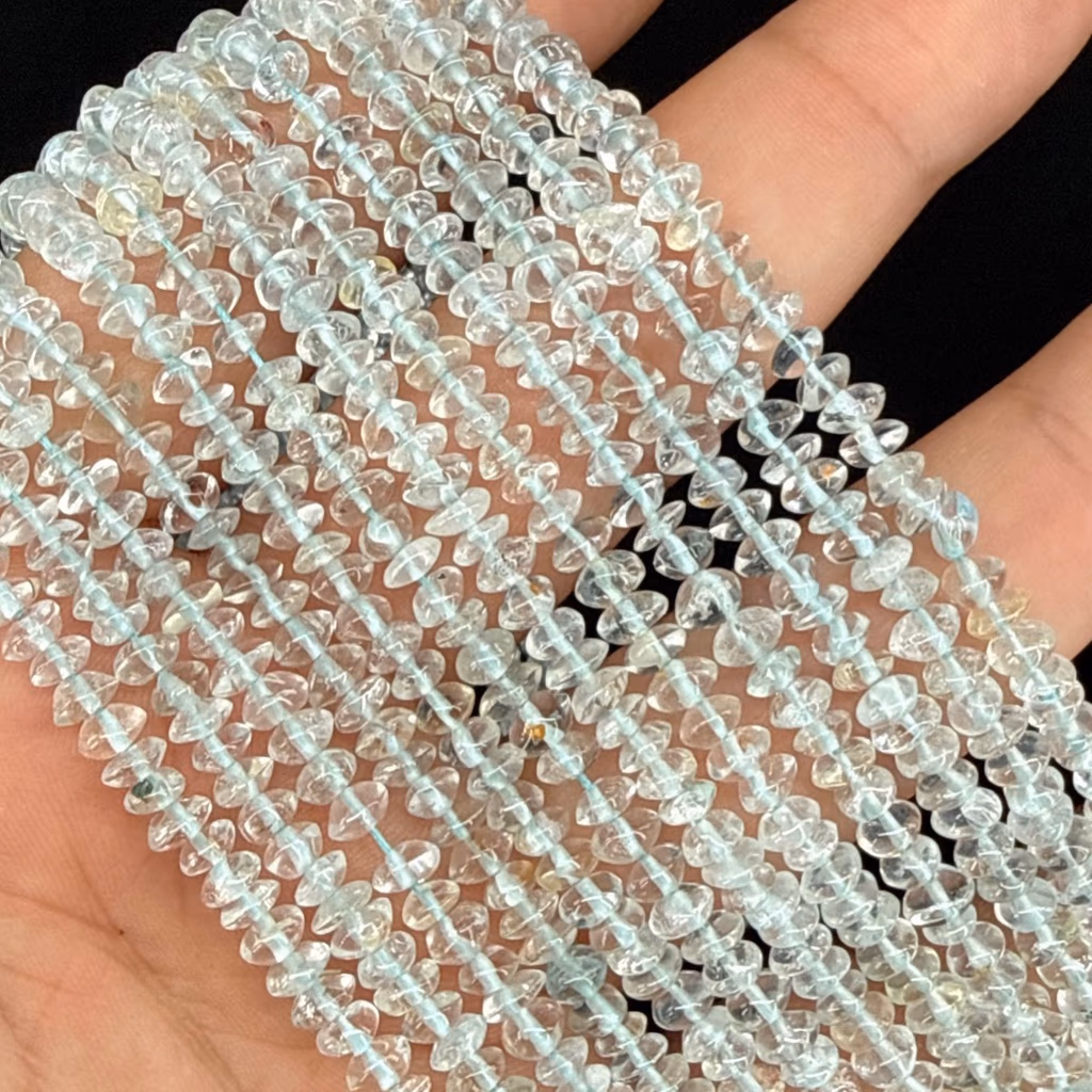Akuamarin Rondela 4mm AAA İncele ve Satın Al Akuamarin Rondela 4mm AAA - Orijinal Doğal Taş ve Şifa Kristali Görsel 1