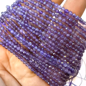 Ametist Dizi Faset 3 mm - Orijinal Şifalı Kristal - Görsel 1