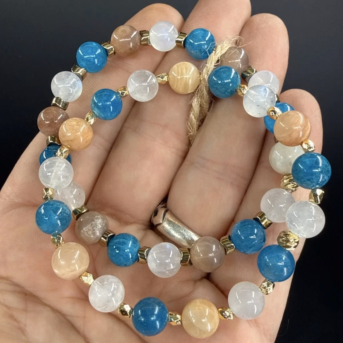Aytaşı / Güneştaşı / Blue Apatit Bileklik 8mm