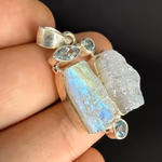Aytaşı / Topaz Kolye Ucu Gümüş Orijinal Kristal Detay Görseli 1