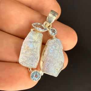 Aytaşı / Topaz Kolye Ucu Gümüş - Orijinal Şifalı Kristal - Görsel 2