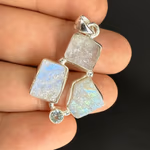 Aytaşı / Topaz Kolye Ucu Gümüş Orijinal Kristal Detay Görseli 2
