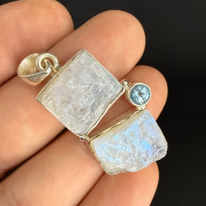 Aytaşı / Topaz Kolye Ucu Gümüş - Orijinal Şifalı Kristal - Görsel 1