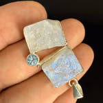 Aytaşı / Topaz Kolye Ucu Gümüş Orijinal Kristal Detay Görseli 2