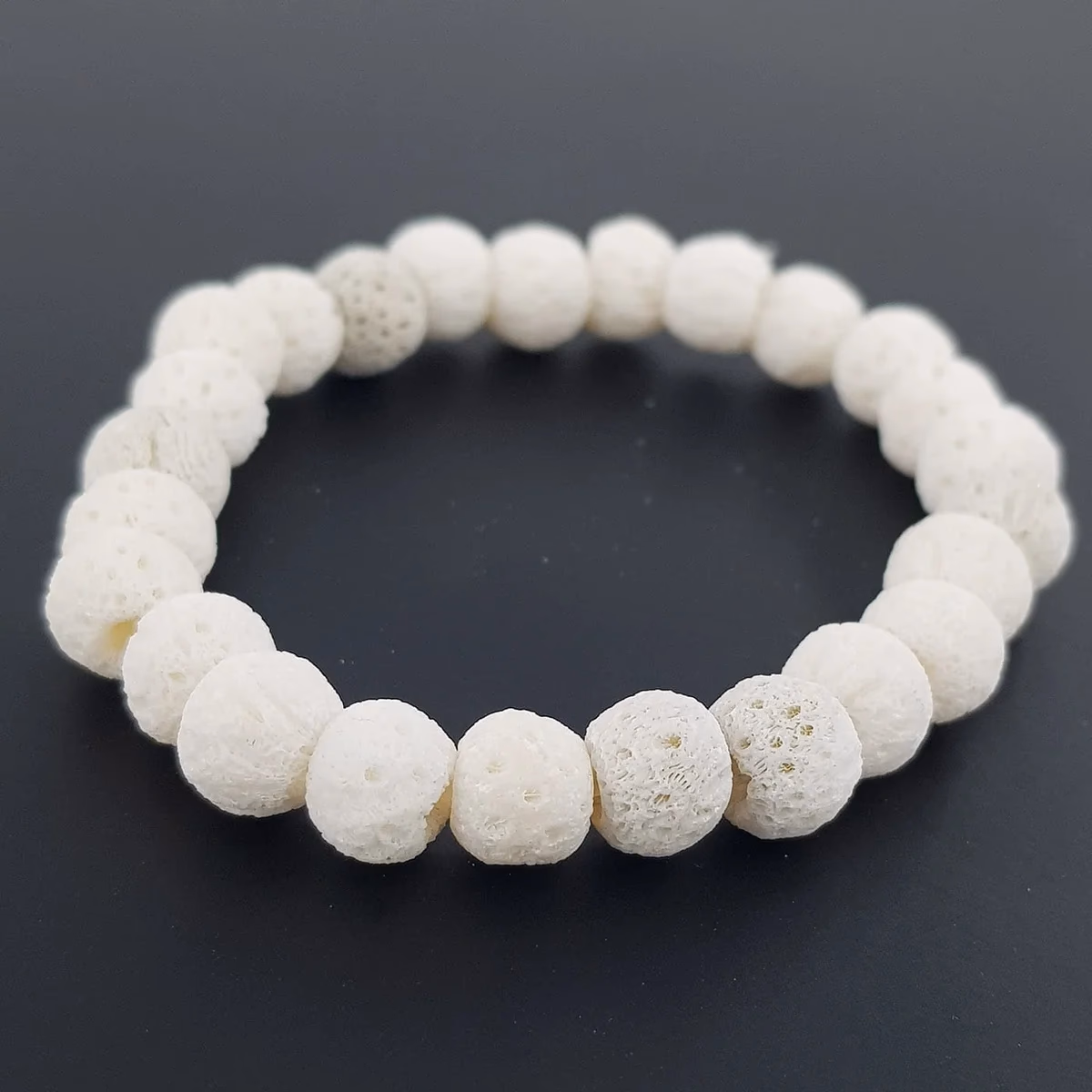 Beyaz Mercan Bileklik 8mm