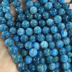 Blue Apatit Dizi 10 mm - Orijinal Şifalı Kristal - Görsel 1