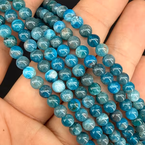 Blue Apatit Dizi 6mm AA+ - Orijinal Şifalı Kristal - Görsel 1