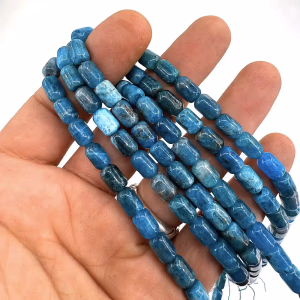 Blue Apatit Kapsül Dizi 6x9mm - Orijinal Şifalı Kristal - Görsel 1