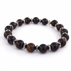 Bronzit Bileklik 8mm - Orijinal Şifalı Kristal - Görsel 1