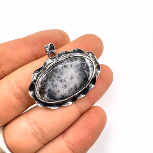 Dendiritli Opal Kolye Ucu Gümüş - Orijinal Şifalı Kristal - Görsel 1