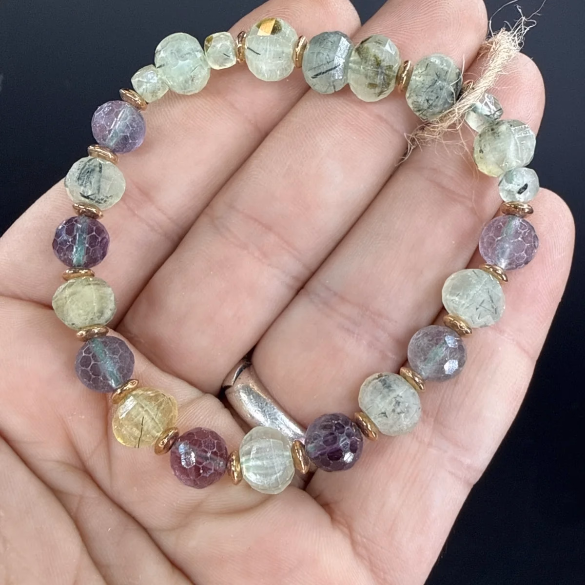 Florit / Prehnite Faset Bileklik 8mm *