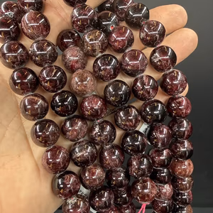 Garnet Dizi 14 mm - Orijinal Şifalı Kristal - Görsel 1