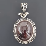 Garnet (Lal) Kolye Ucu (Gümüş) Orijinal Kristal Detay Görseli 1