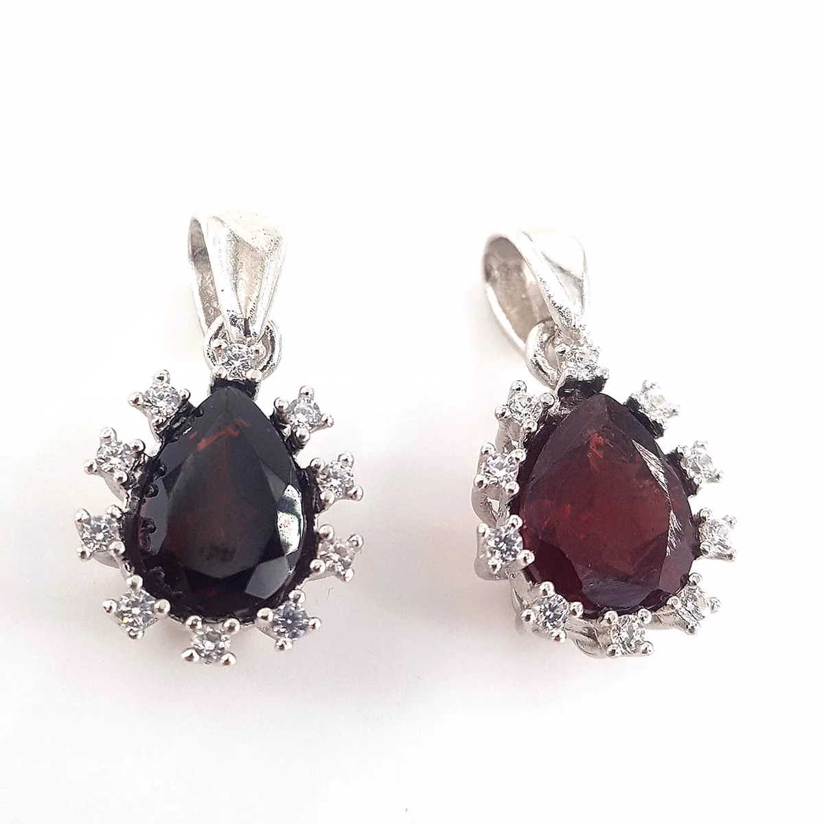 Garnet (Lal) Kolye Ucu (Gümüş)