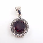 Garnet (Lal) Kolye Ucu (Gümüş) Orijinal Kristal Detay Görseli 1