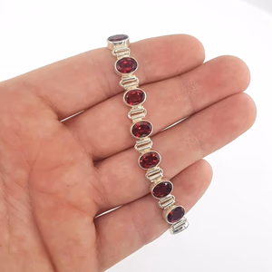 Garnet (Lal) Künye (Gümüş) - Orijinal Şifalı Kristal - Görsel 2