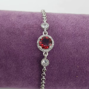 Garnet (Lal) Künye (Gümüş) - Orijinal Şifalı Kristal - Görsel 1