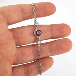 Garnet (Lal) Künye (Gümüş) - Orijinal Şifalı Kristal - Görsel 2
