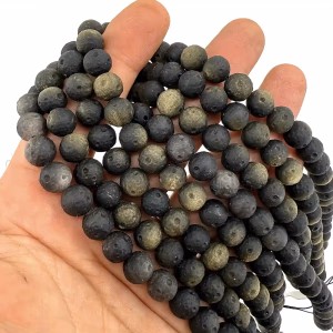 Gold Obsidiyen İşlemsiz Dizi 10mm - Orijinal Şifalı Kristal - Görsel 1